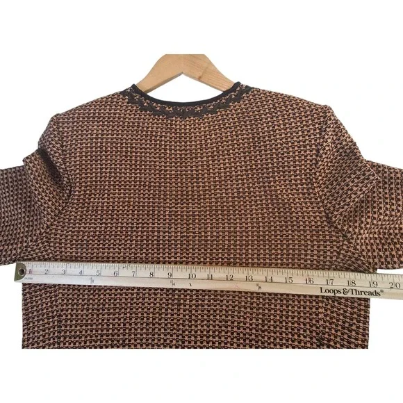 ST. JOHN COLLECTION Women's Size 6 Brown Tan Knit Full Zip Jacket Cardigan USA - Picture 6 of 9